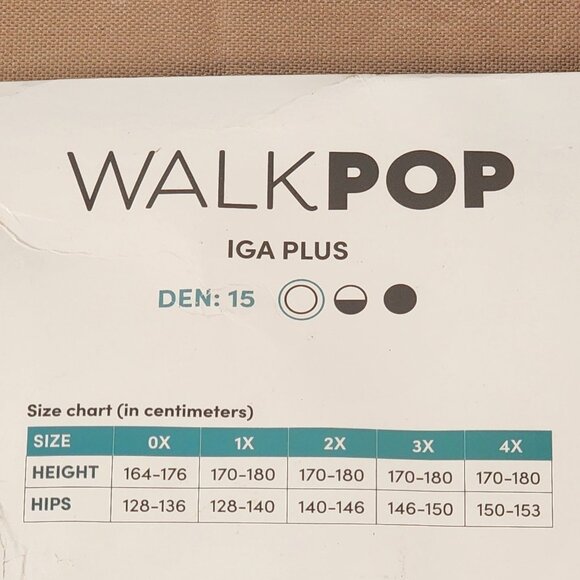 Walk Pop Black 15 Denier Sheer IGA Plus Back Leg Seam Legwear Tights Size 2X - Picture 9 of 16